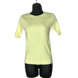 Judith & Charles Butter Yellow Ribbed Light Weight Knit Top Size S